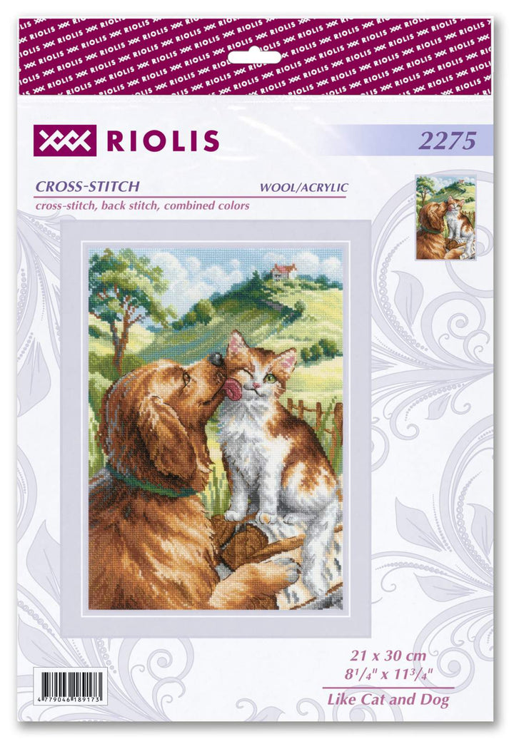 Like Cat and Dog R2275 Counted Cross Stitch Kit