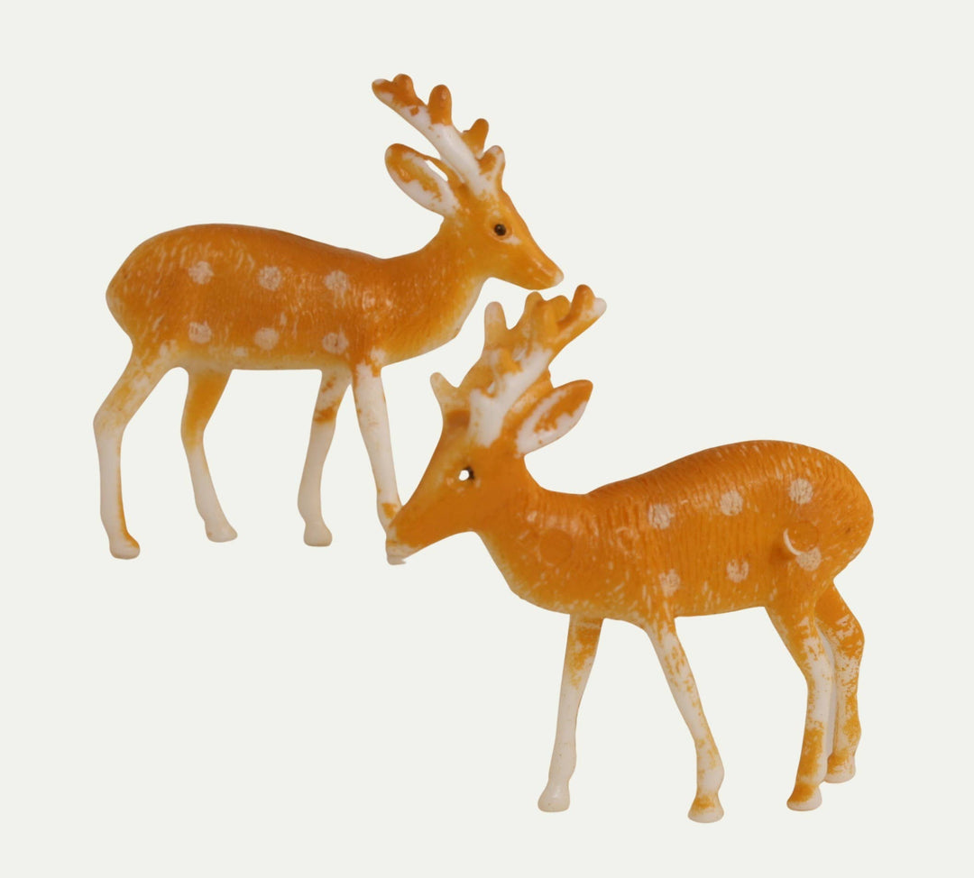 Retro Plastic Reindeer 1.5" - 4pcs