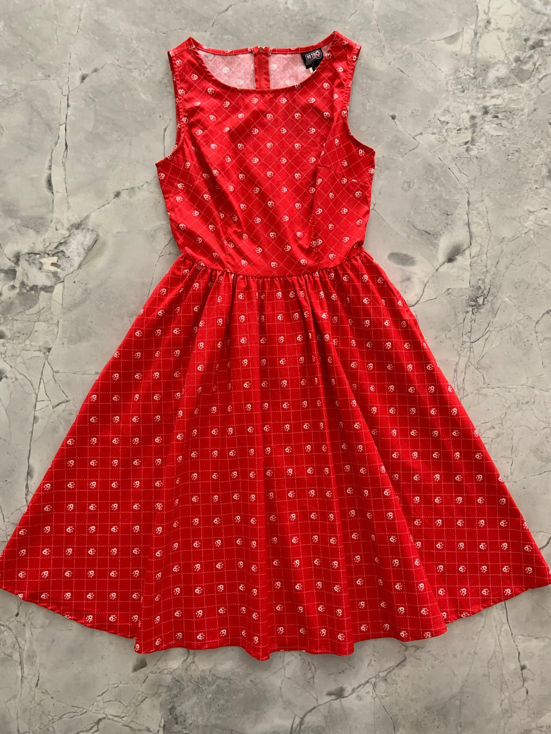 Red Floral Vintage Dress - XS only, 1 left!