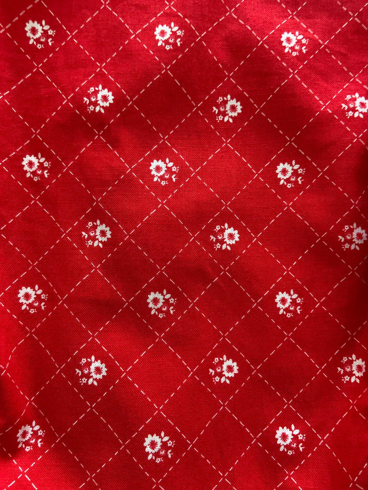 Red Floral Vintage Dress - XS only, 1 left!