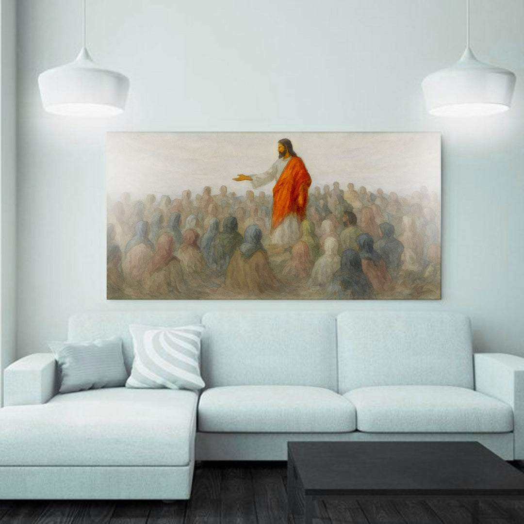 Jesus Speaking To Crowd Faith Wall Art III
