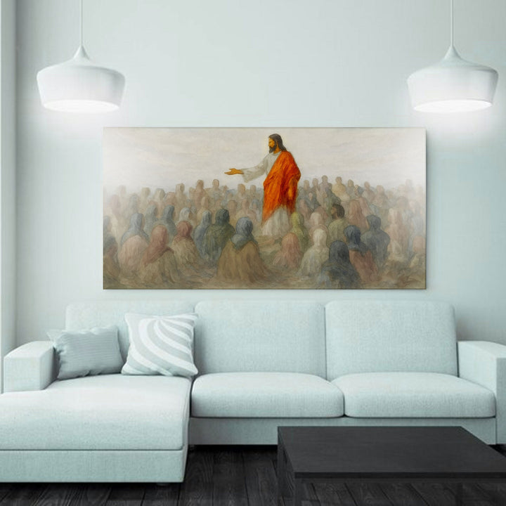 Jesus Speaking To Crowd Faith Wall Art III