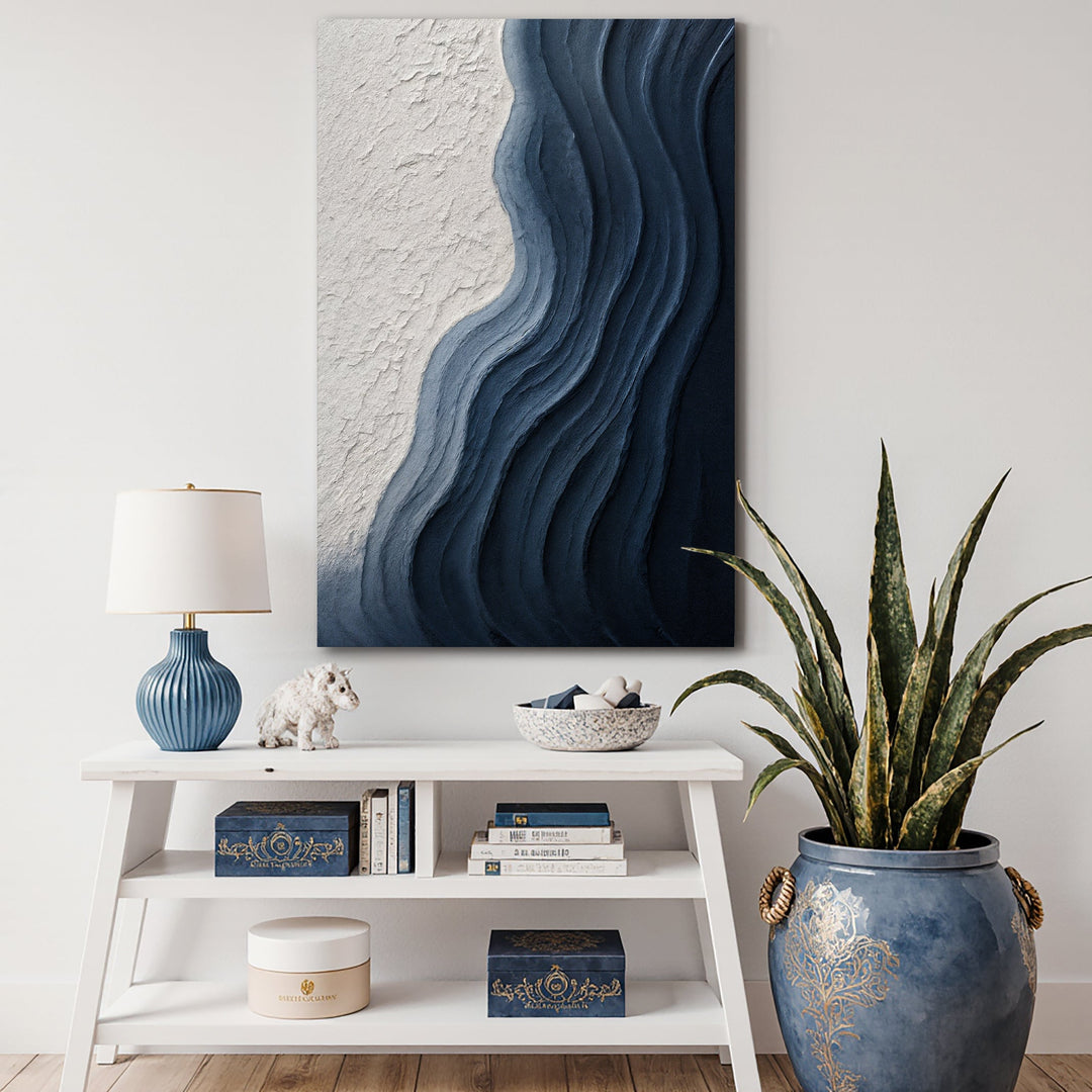 Abstract Minimalist Wave Impasto Wall Art
