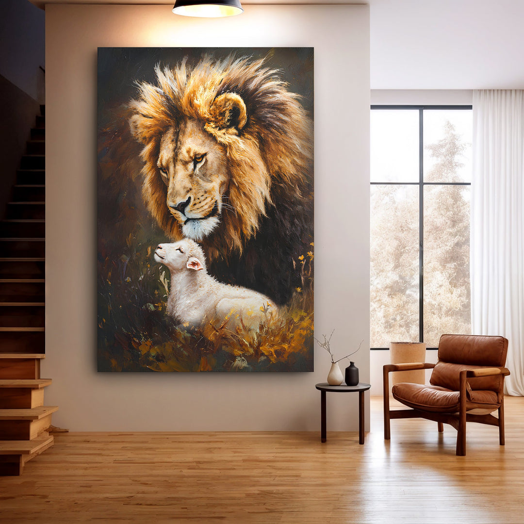 Lion And Sheep Faith Wall Art