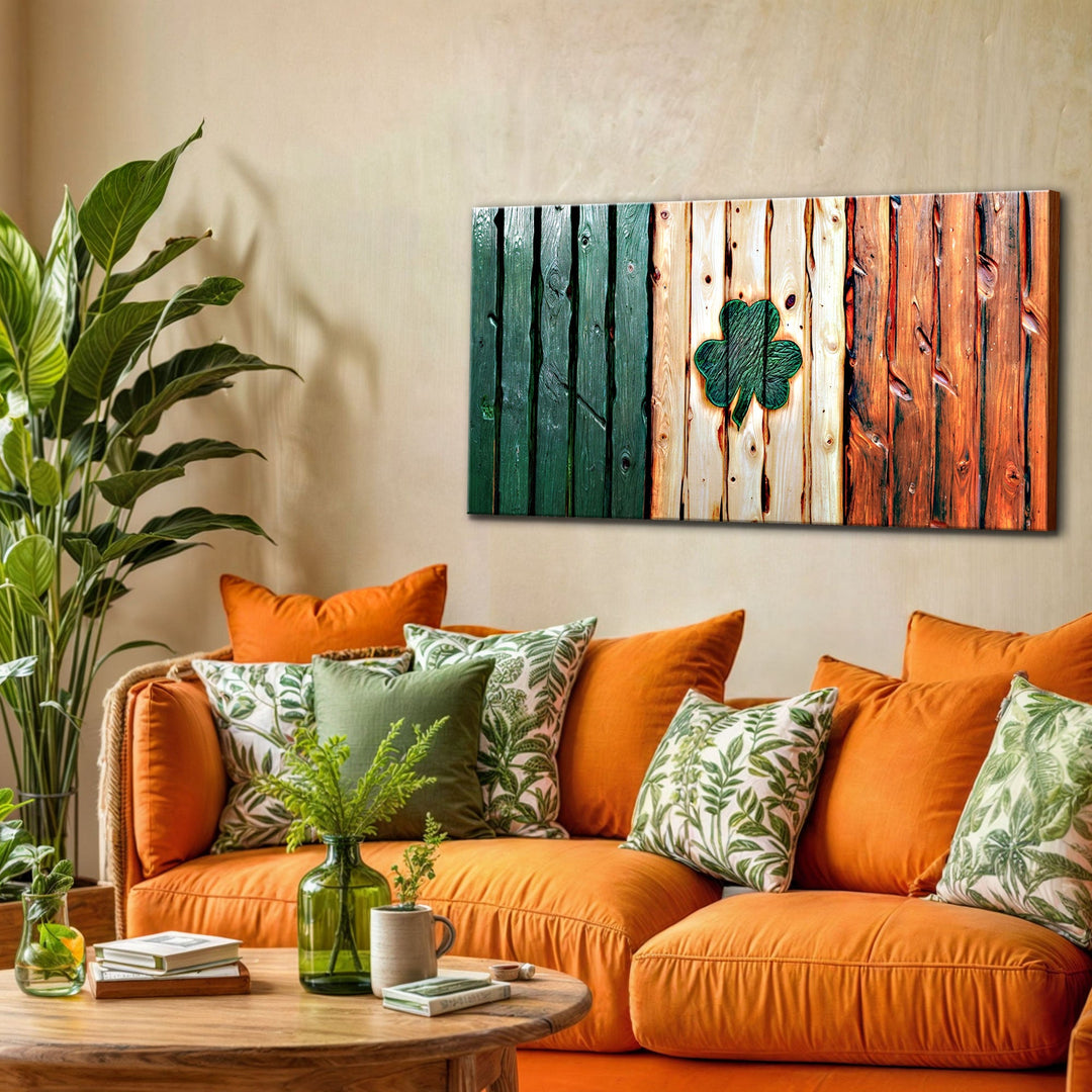 Irish Shamrock Glory Wooden Flag Wall Art