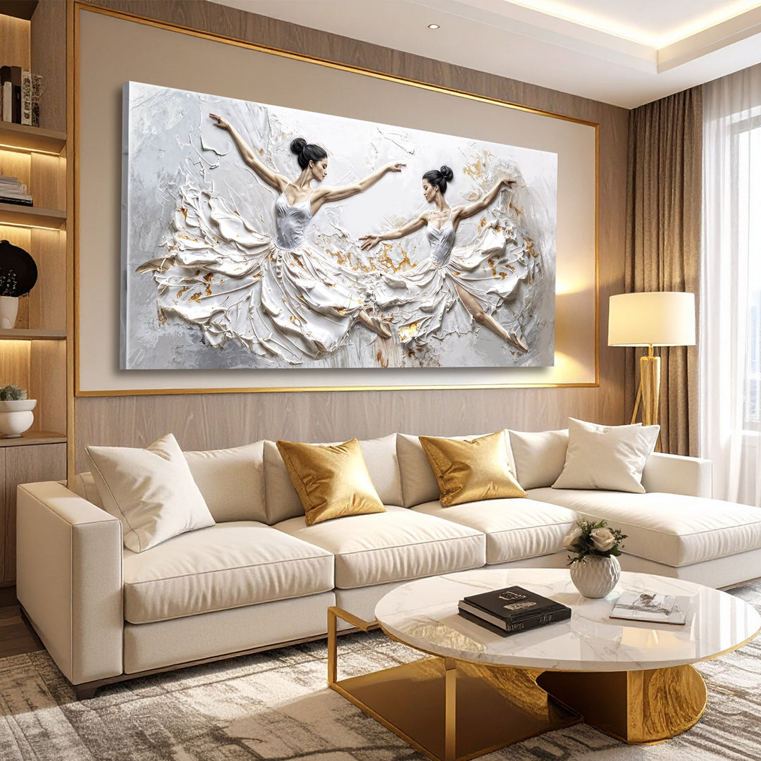 Modern Ethereal Dancers Impasto Wall Art