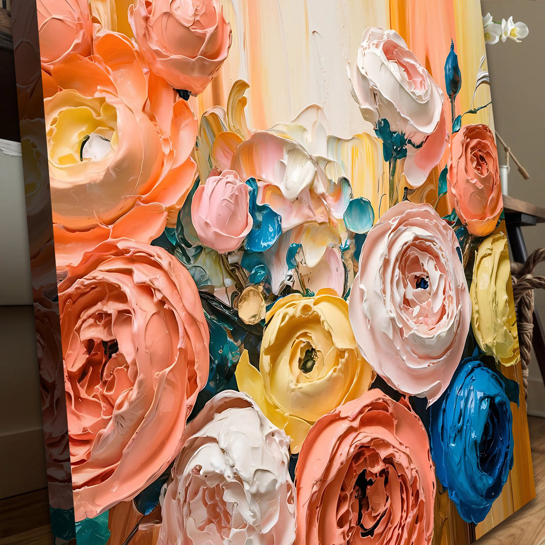 Blooming Bouquet Impasto Wall Art
