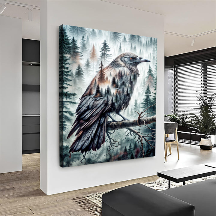 Crow Double Exposure Wall Art