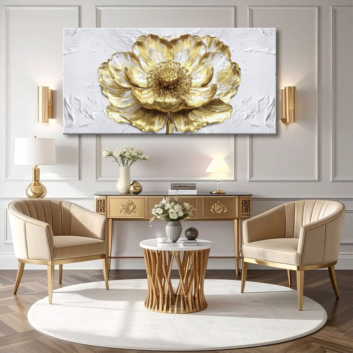 Golden Dandelion Minimalist Abstract Wall Art V