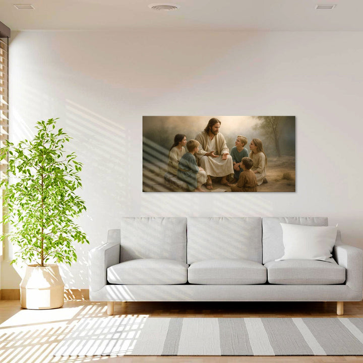 Jesus with Children Faith Wall Art III