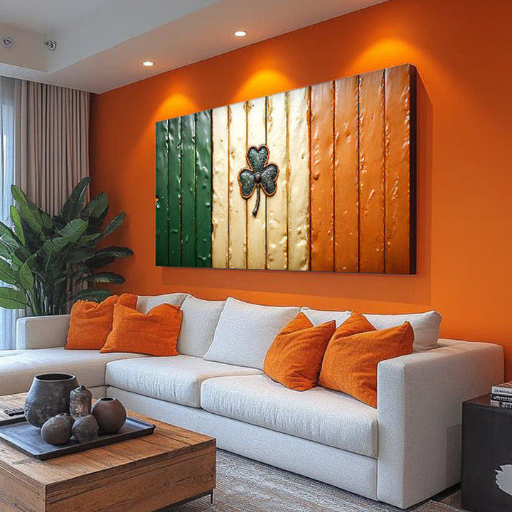 Irish Shamrock Glory Wooden Flag Wall Art II
