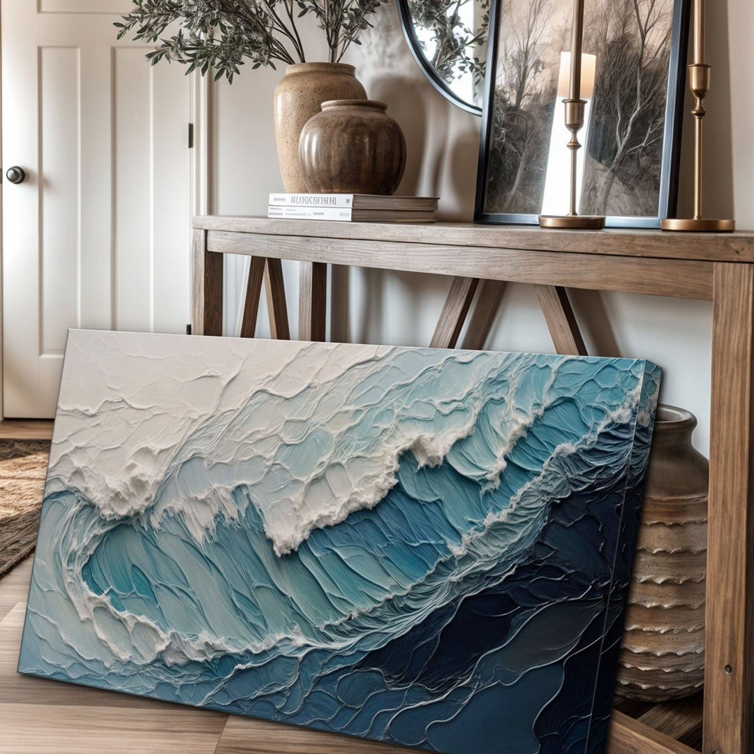 Ocean's Embrace Seascape Impasto Wall Art