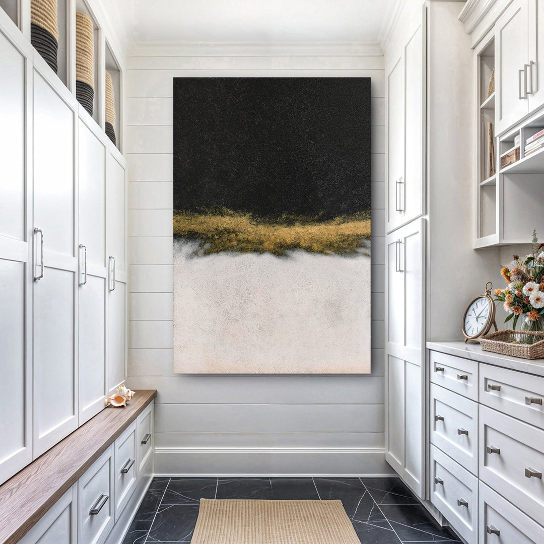 Minimalist Black and Gold Wall Art II