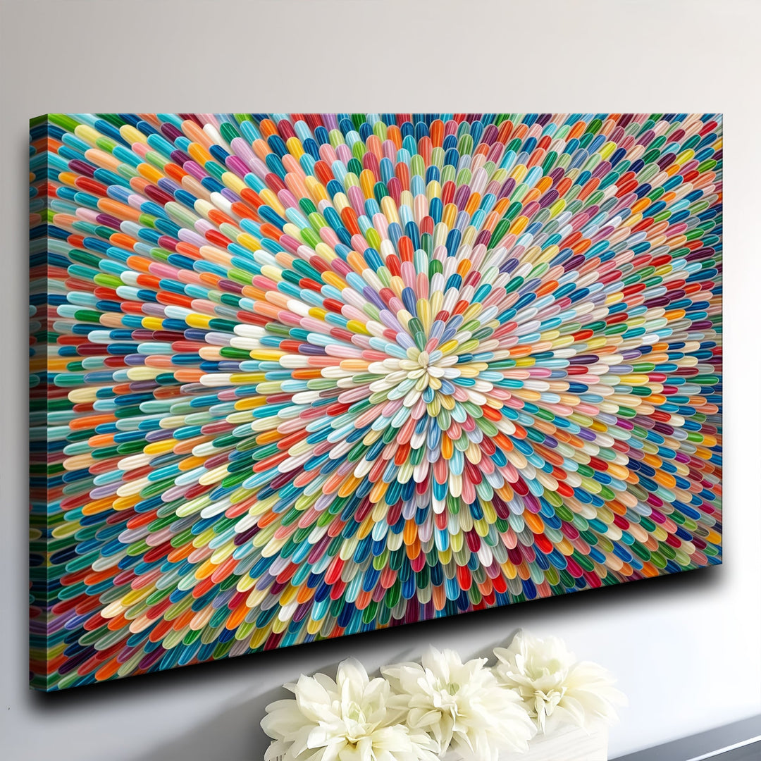 Radiant Bloom Abstract Impasto Wall Art