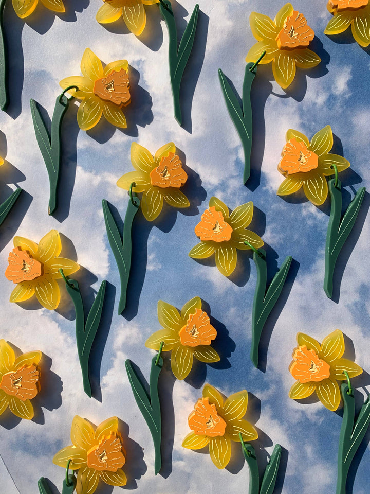 Daffodils Acrylic Statement Earrings
