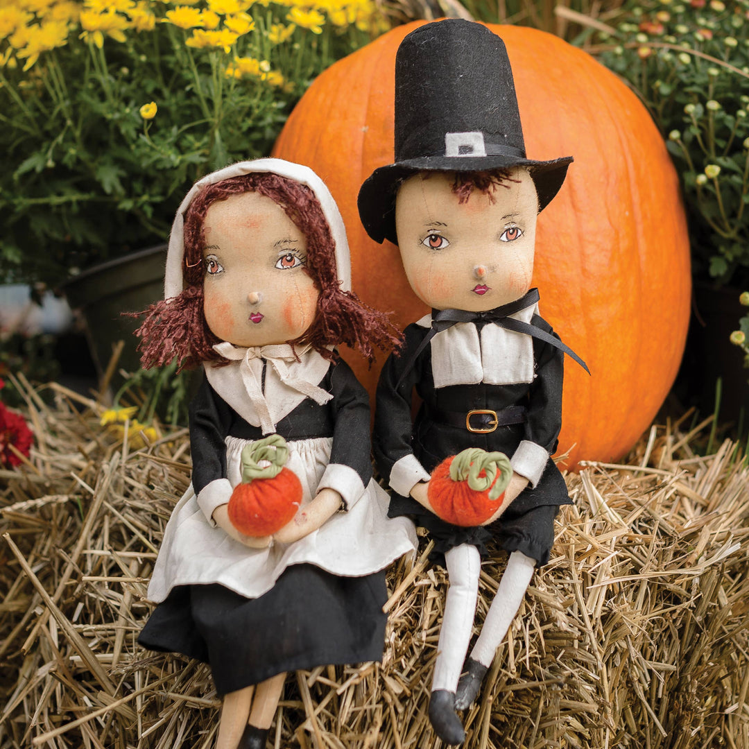 Adam & Eve Pilgrim Set of 2 Gathered Traditions Art Dolls