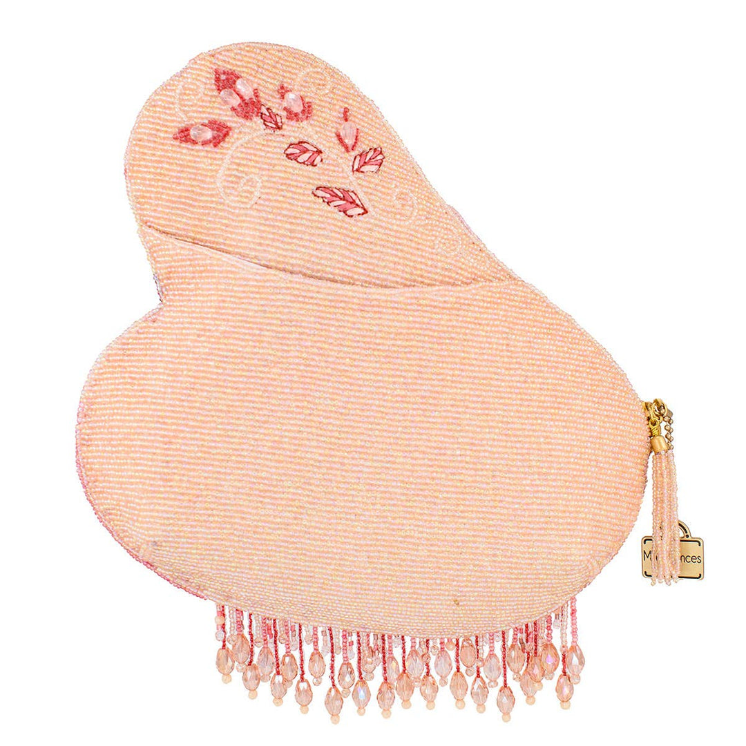 A Leg to Stand On Pink Flamingo Beaded Crossbody Handbag