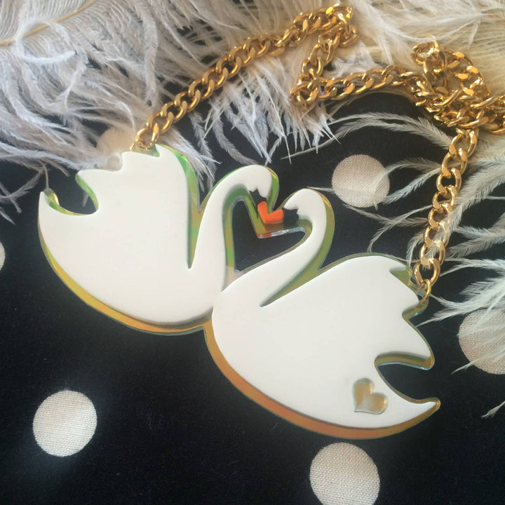 Swans In Love Statement Necklace