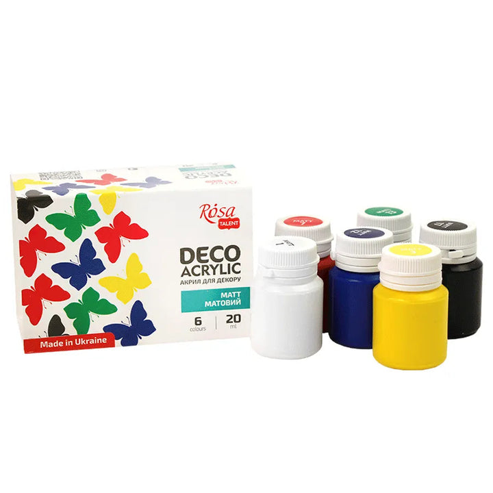 Rose Talent Decorative Mat Acrylic Paint Set 6 colors (0.68 oz each)