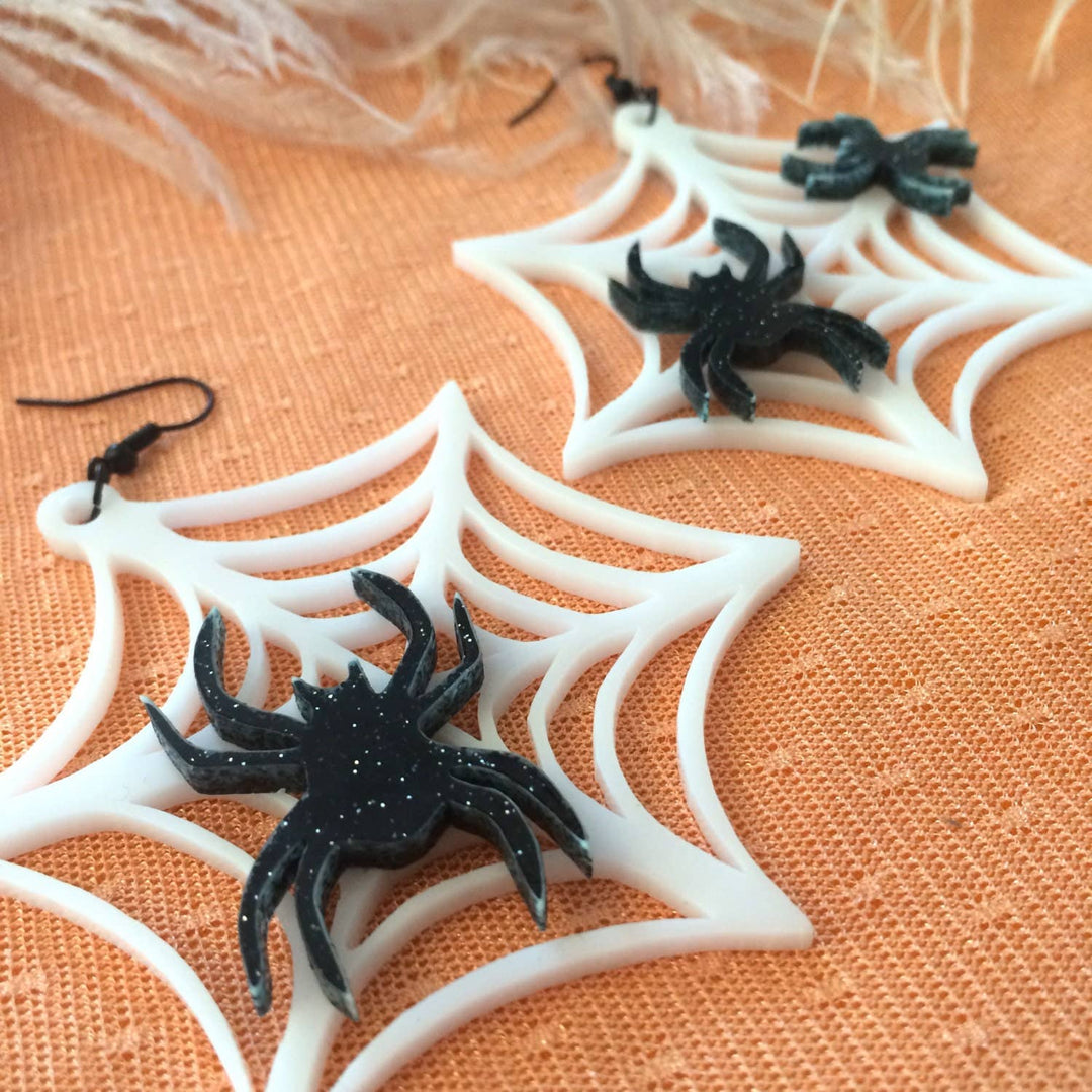 Spider Web Acrylic Earrings