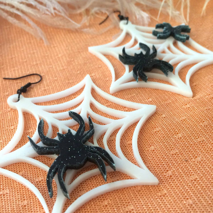 Spider Web Acrylic Earrings