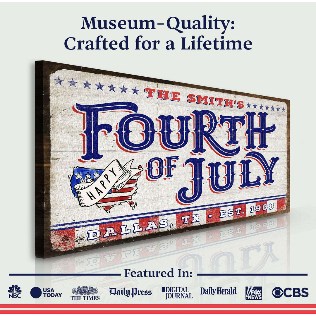 4th of July Personalized Welcome Sign
