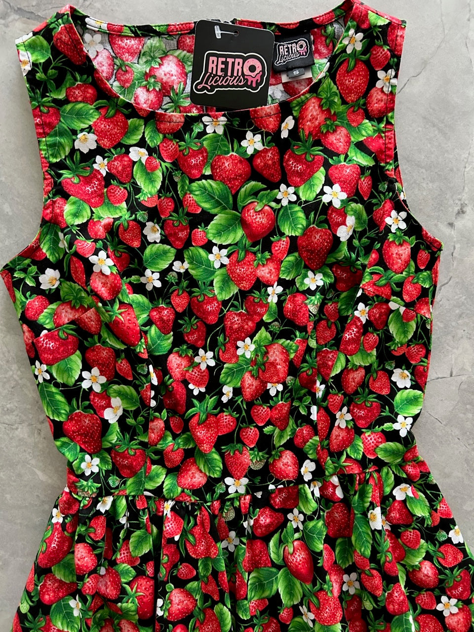Strawberries Midi Dress - XS only, 1 left!