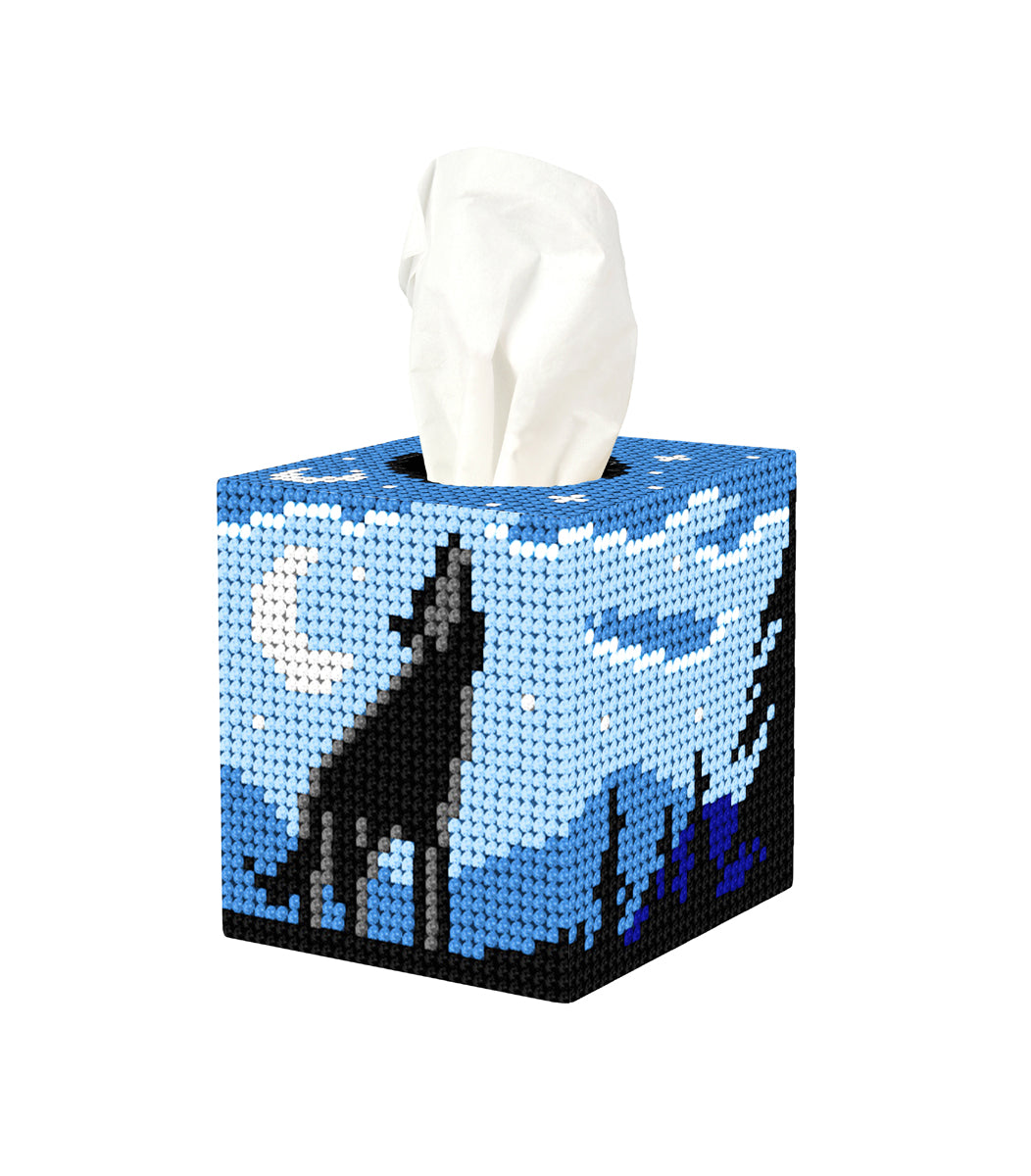 Tissue box cover - needlepoint (halfstitch) kit "Forest at night" 5111