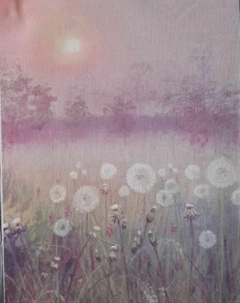 Dandelion Dreams Dandelion Dreams Designer Printed AIDA Fabric. Canvas for embroidery with an applied background  KF-1102A