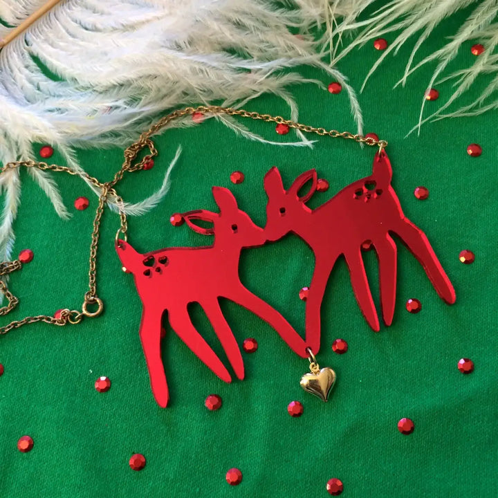 Christmas Fawns Statement Necklace