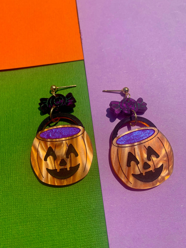 Trick or Treat Acrylic Halloween Earrings