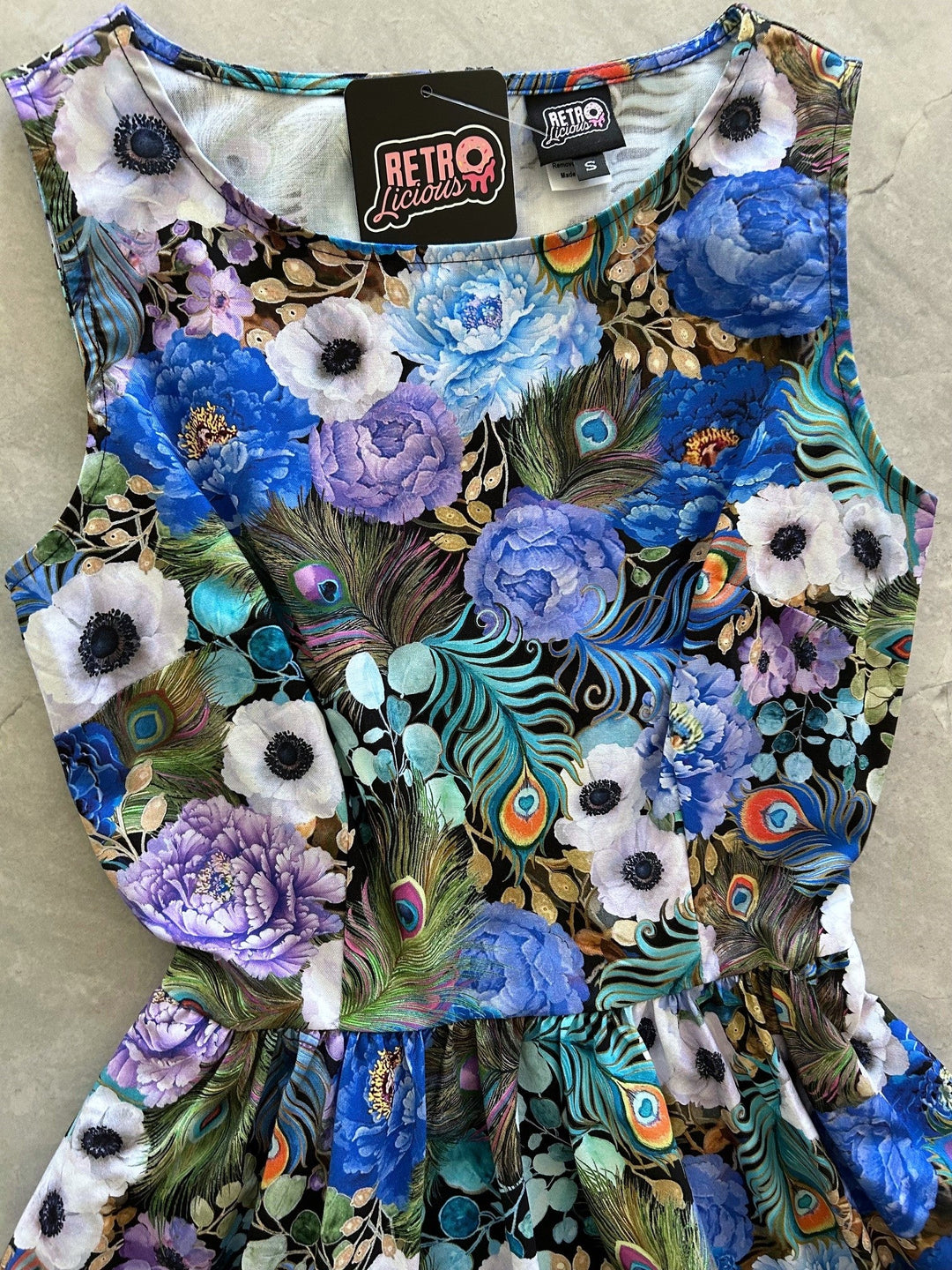 Peacock Floral Vintage Dress