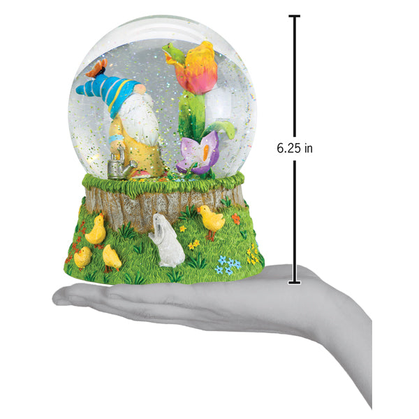 Spring Garden Gnome Snow Globe
