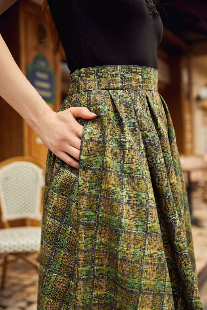 Green Plaid Doris Skirt