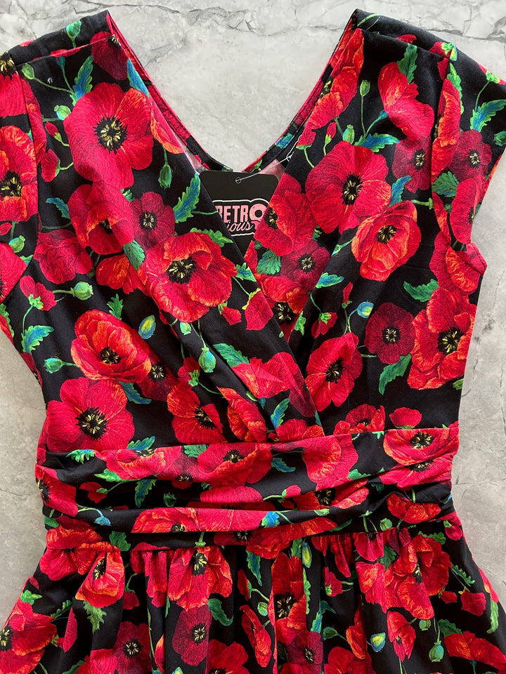Poppy Flower Greta Dress - Large only, 1 left!