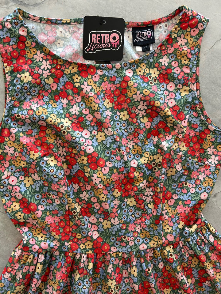 Colorful Floral Vintage Dress