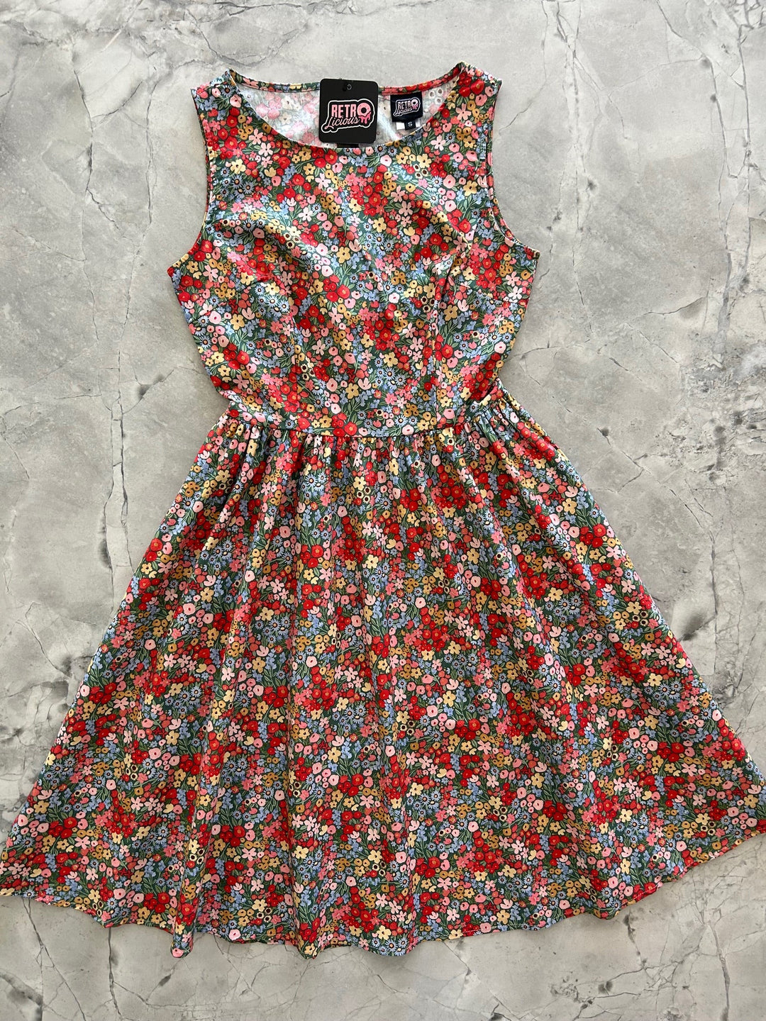 Colorful Floral Vintage Dress