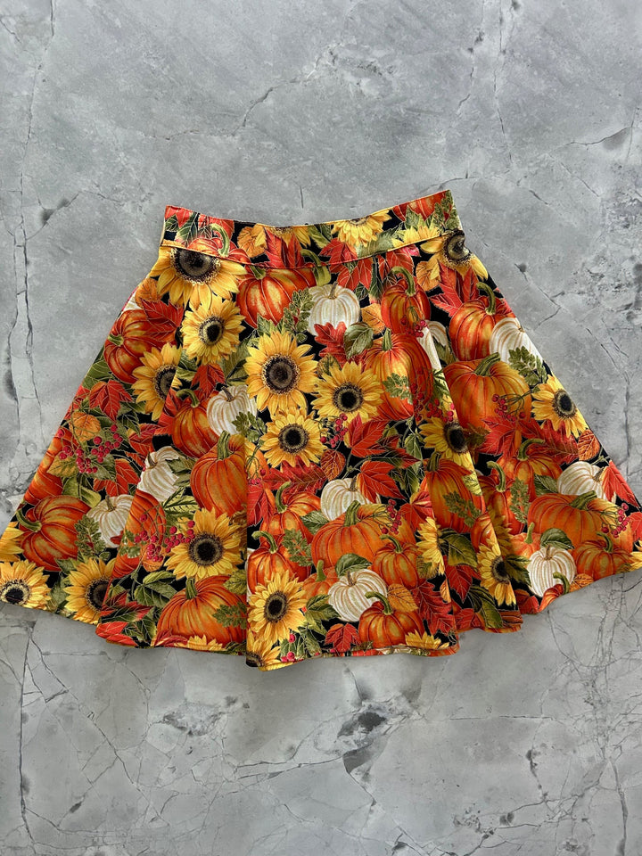Sunflower & Pumpkin Skater Skirt