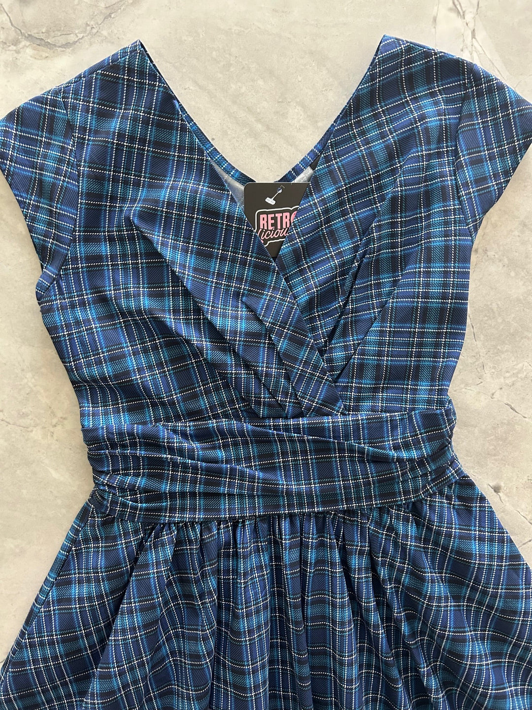 Blue Plaid Greta Dress - XS only, 1 left!