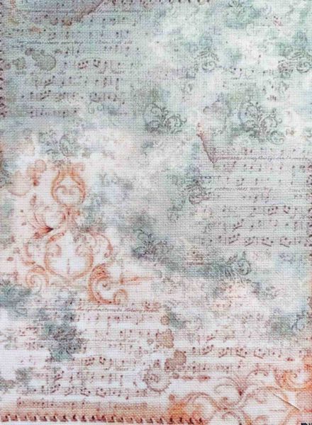 Vintage Roses Designer Printed AIDA Fabric. Canvas for embroidery with an applied background  KF-1177A
