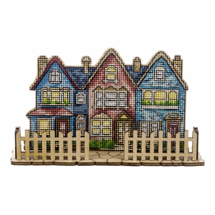 Wooden Cross-Stitch Kit ‚Äì ‚ÄúCity Walk‚Äù FLW-067