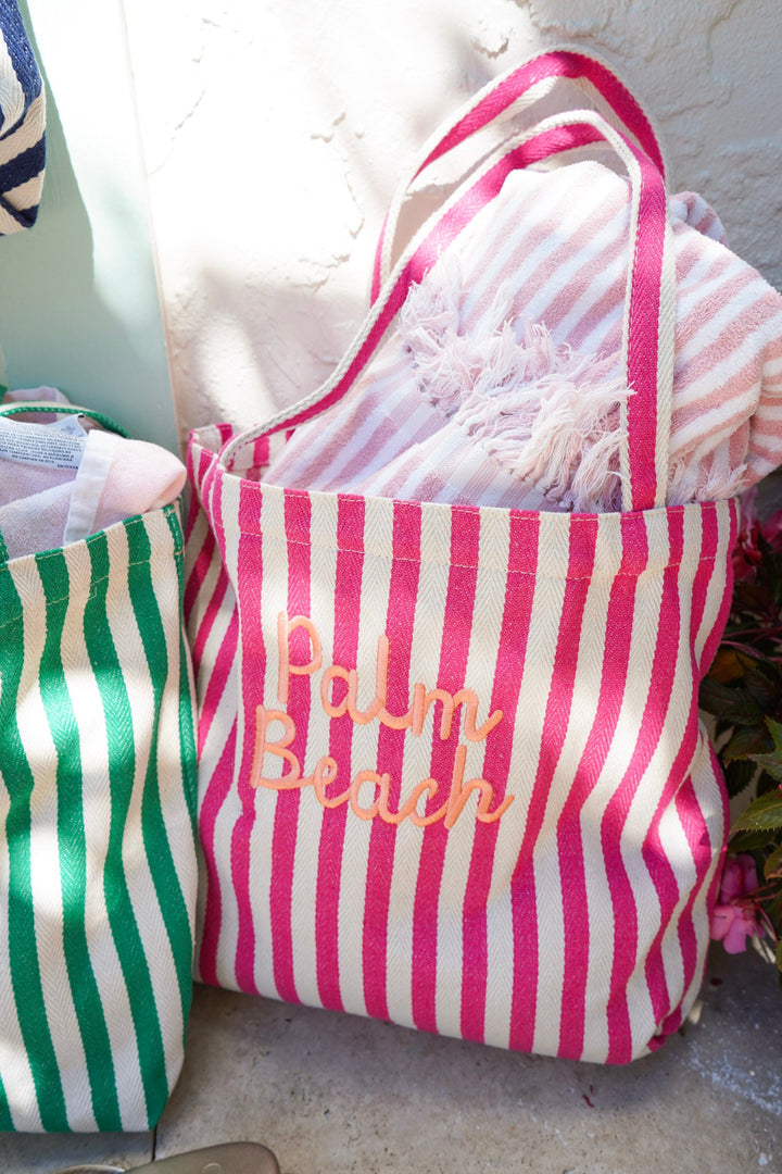 Harbor Canvas Striped Tote | Customizable