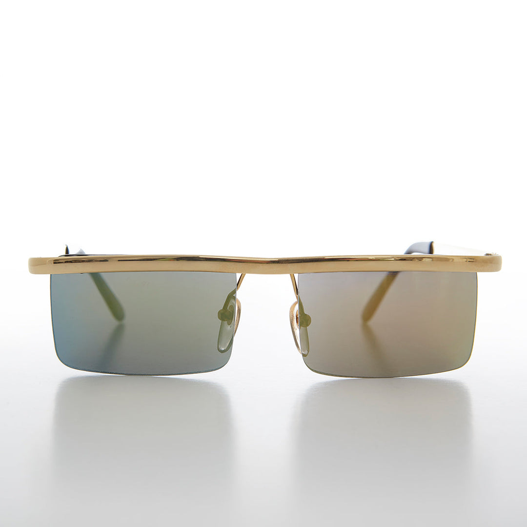 Futuristic Metal Rectangular Vintage Sunglass - Hans