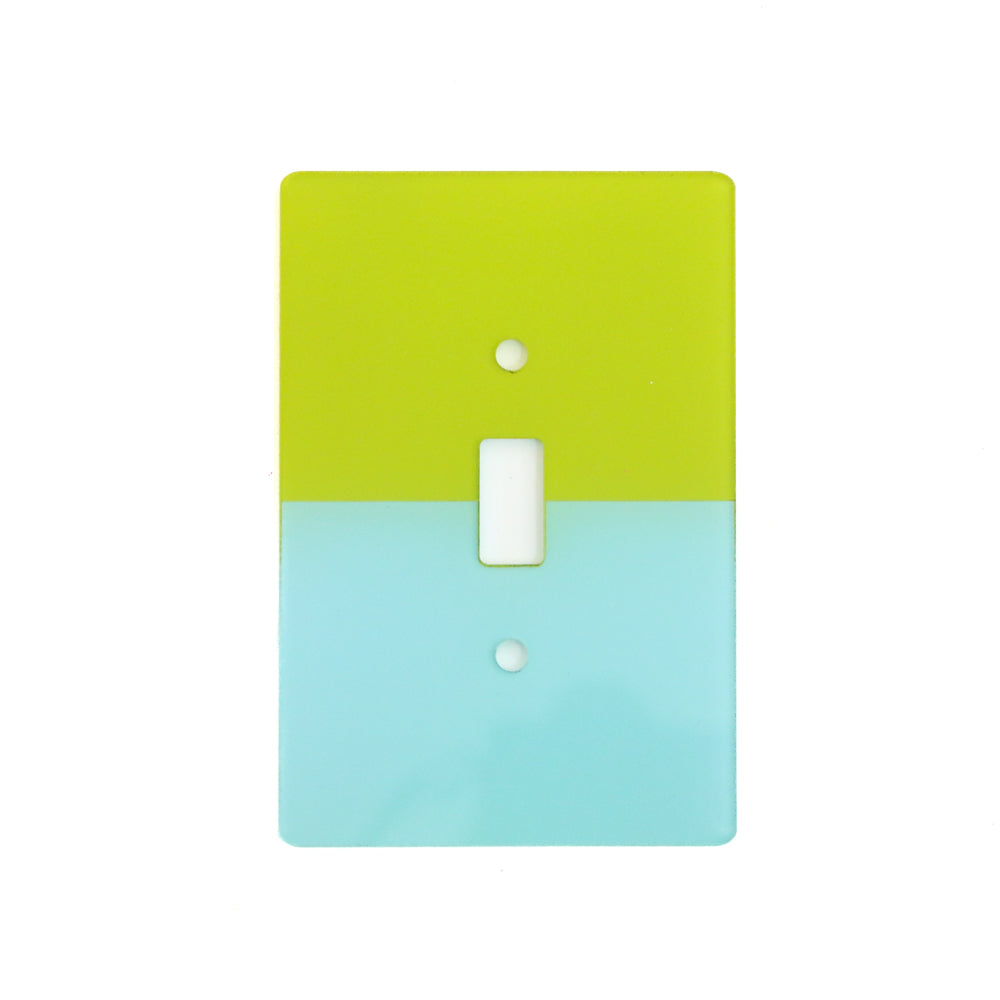 Lime and mint color acrylic block light switch plate