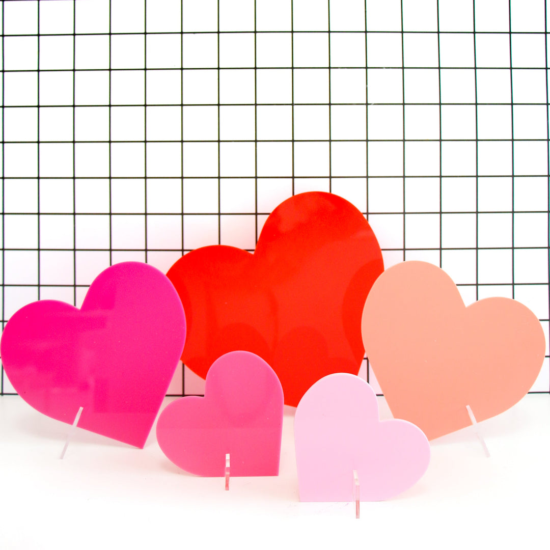 Warm tone acrylic hearts - customize with included stickers