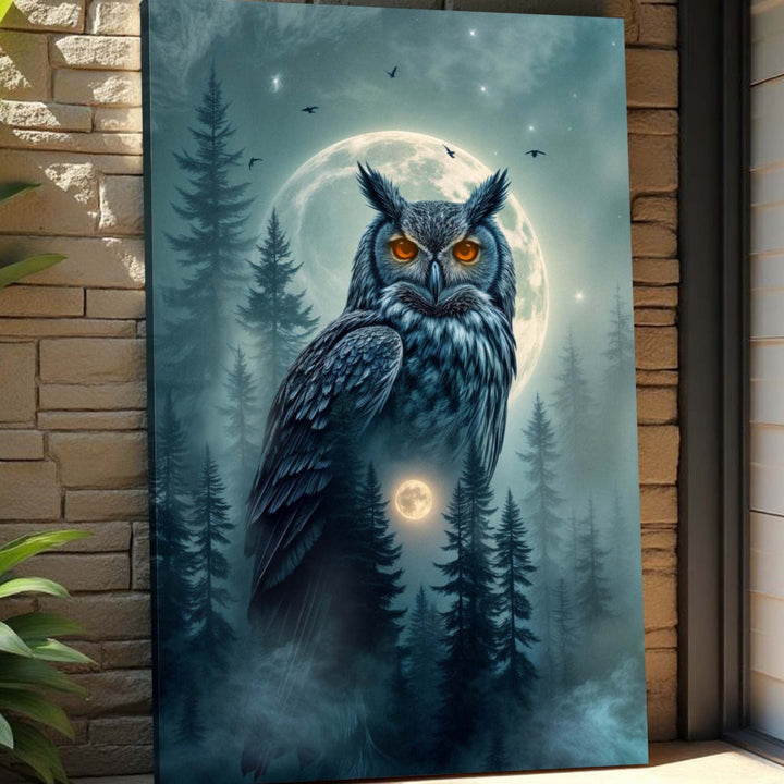 Owl Double Exposure Wall Art II