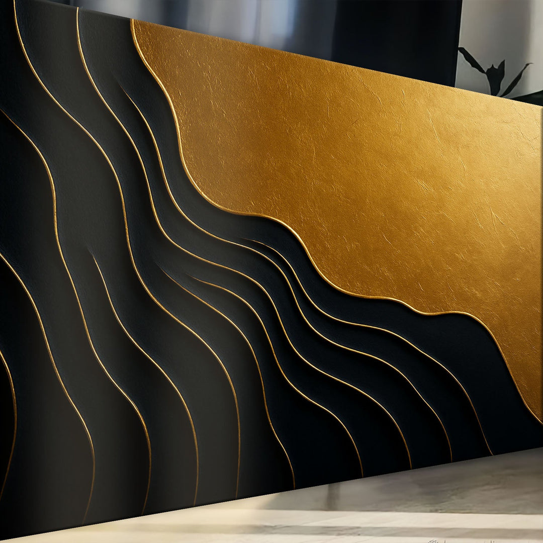 Black And Gold Minimalist Abstract IX