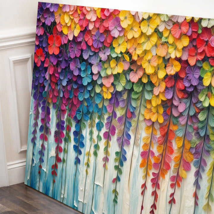 Cascade of Colors Impasto Wall Art