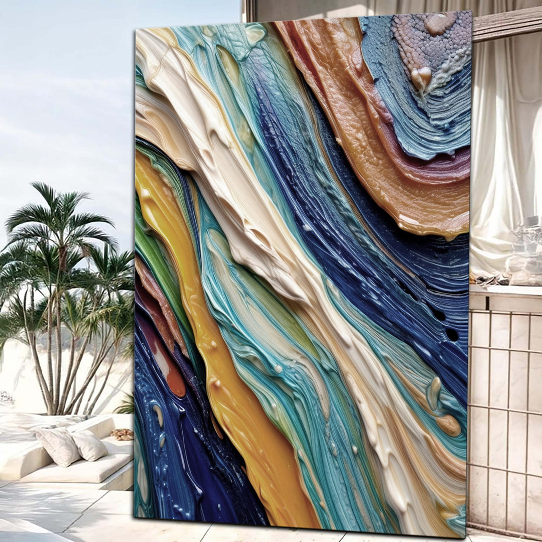 Ocean Waves Impasto Wall Art