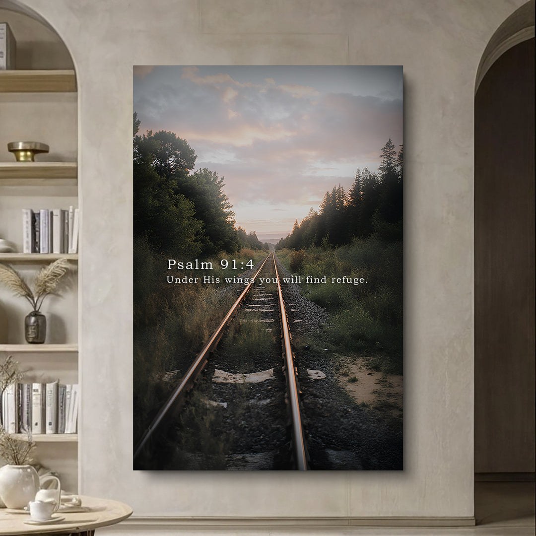 Under His Wings You Will Find Refuge - Psalm 91:4 Faith Wall Art